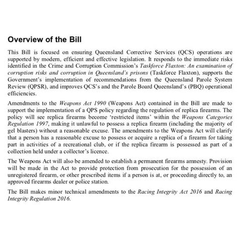 Police minister's parliamentary Bill
