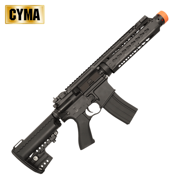 CYMA 9" FATBOY Keymod-S M4 AEG Metal Gelsoft Blaster - Black - Tactical Edge Hobbies
