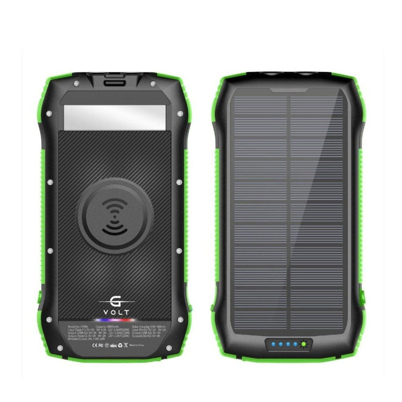 GVolt 33600mAh Compact Portable Solar Power Bank w Torch - Tactical Edge Hobbies