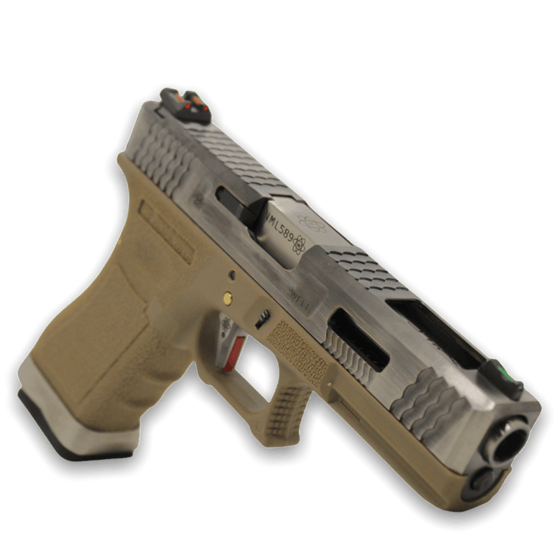 WE TECH G-Force W.E.T G17 T8 GBB Gel Blaster Pistol (SV/SV/TAN) - Tactical Edge Hobbies