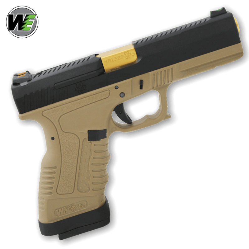 WE TECH GP1799 T6 Gel Blaster Pistol (BK/TAN/GOLD) - Tactical Edge Hobbies